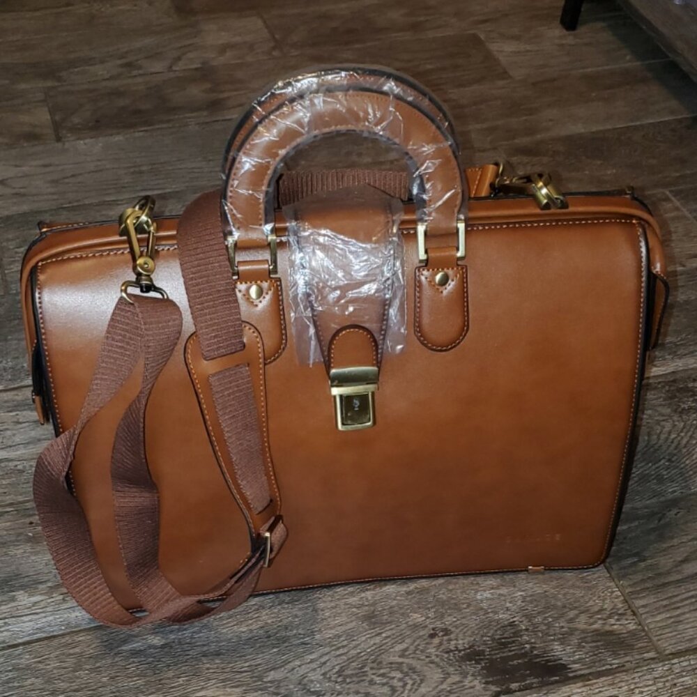 Banuce Vintage Leather Briefcase/Doctor Bag